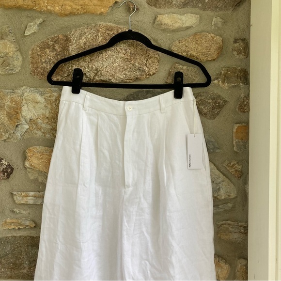 NWT Reformation Vesta Linen Pant In White Women’s 8 - Picture 7 of 16